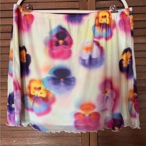 WRAY NYC Pansy Rain Mini Skirt Size 2XL